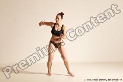 Underwear Martial art Woman White Moving poses Average long colored Dynamic poses Academic